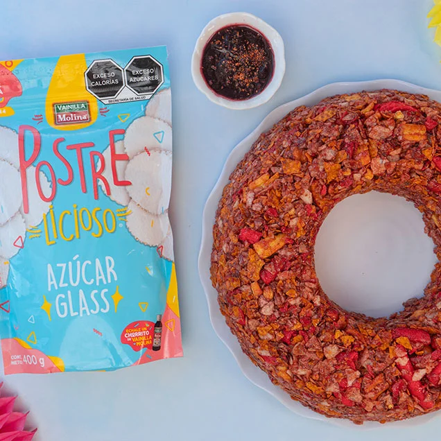 Rosca de papas enchiladas con chamoy casero