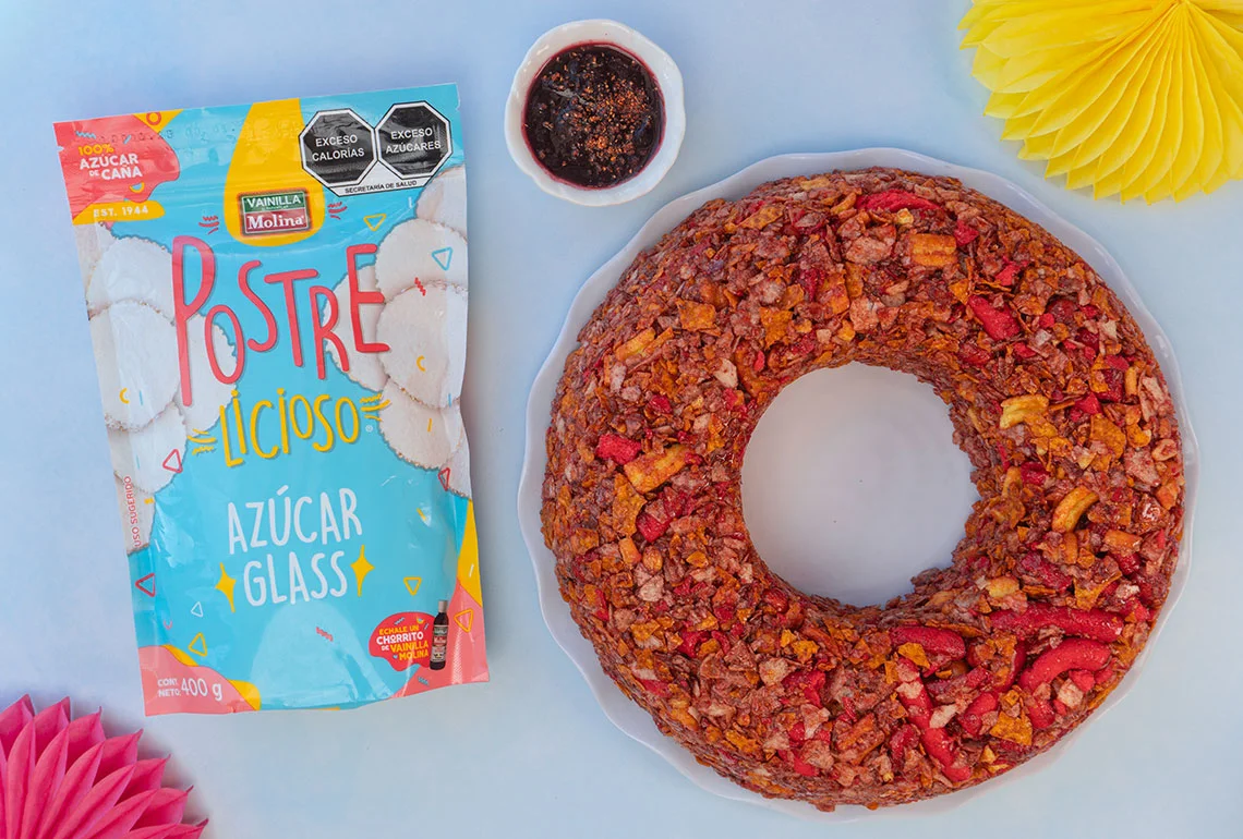 Rosca de papas enchiladas con chamoy casero